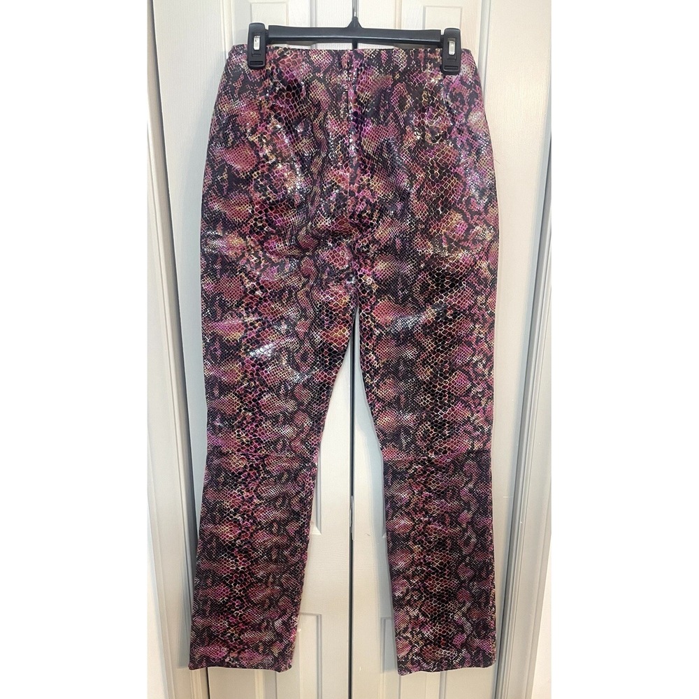 Vintage Y2K Cache Leather  Snakeskin Pants Size 4 Satin Lined Hidden Side Zipper